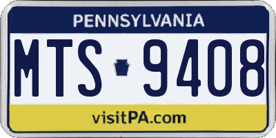PA license plate MTS9408