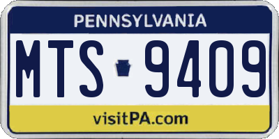 PA license plate MTS9409