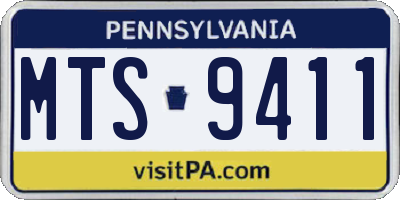 PA license plate MTS9411