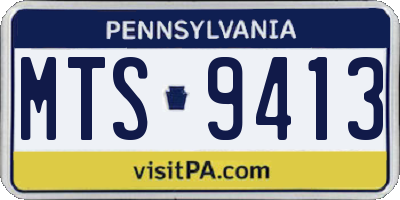 PA license plate MTS9413