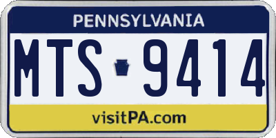 PA license plate MTS9414