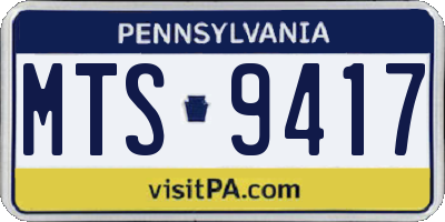 PA license plate MTS9417
