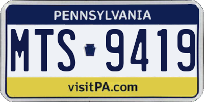 PA license plate MTS9419