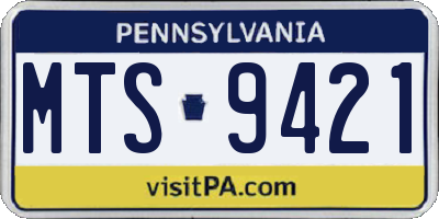PA license plate MTS9421
