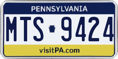 PA license plate MTS9424