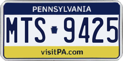 PA license plate MTS9425