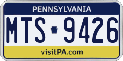 PA license plate MTS9426