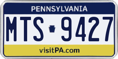 PA license plate MTS9427