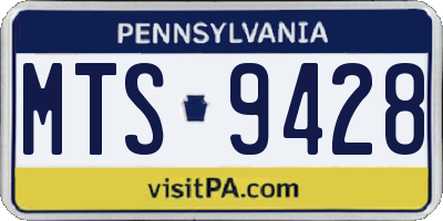 PA license plate MTS9428