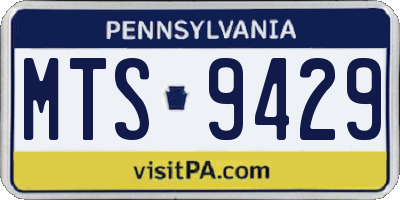 PA license plate MTS9429