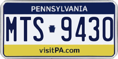 PA license plate MTS9430