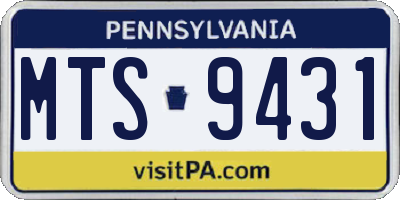 PA license plate MTS9431