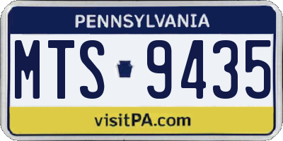 PA license plate MTS9435