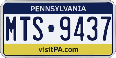 PA license plate MTS9437