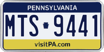 PA license plate MTS9441