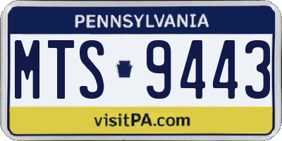 PA license plate MTS9443