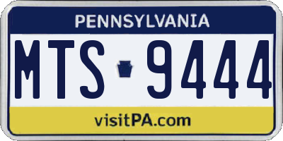 PA license plate MTS9444