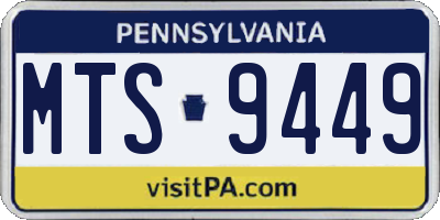 PA license plate MTS9449