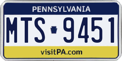 PA license plate MTS9451