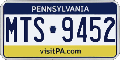 PA license plate MTS9452