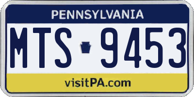 PA license plate MTS9453
