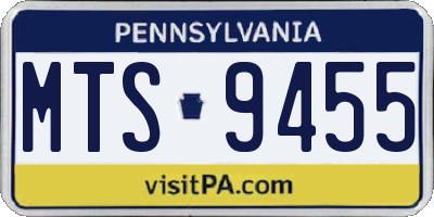 PA license plate MTS9455