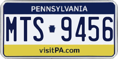 PA license plate MTS9456