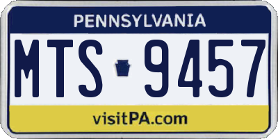 PA license plate MTS9457