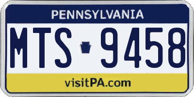 PA license plate MTS9458
