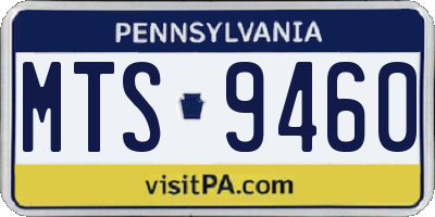 PA license plate MTS9460