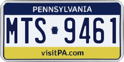 PA license plate MTS9461