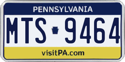 PA license plate MTS9464