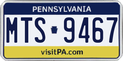 PA license plate MTS9467