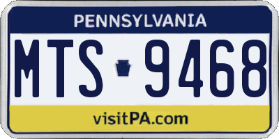 PA license plate MTS9468