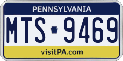 PA license plate MTS9469
