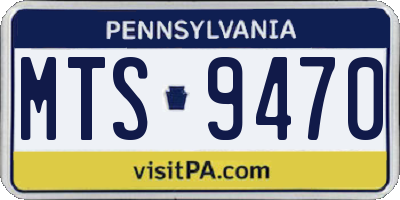 PA license plate MTS9470