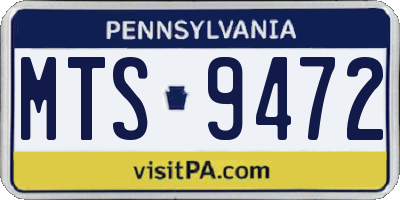 PA license plate MTS9472