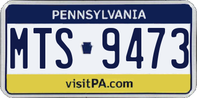 PA license plate MTS9473