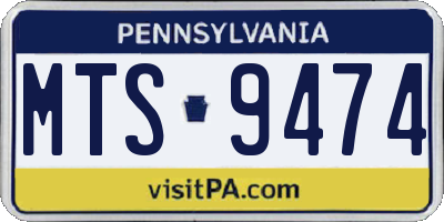 PA license plate MTS9474