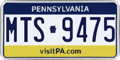 PA license plate MTS9475