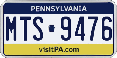 PA license plate MTS9476
