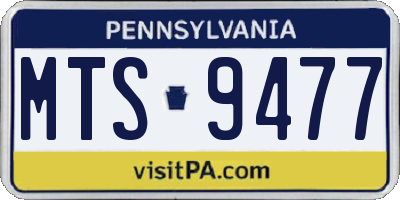 PA license plate MTS9477