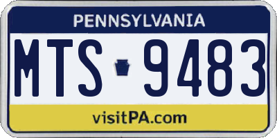 PA license plate MTS9483