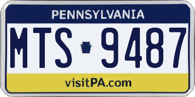 PA license plate MTS9487