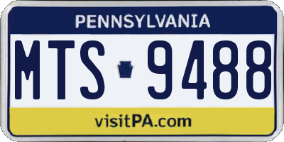 PA license plate MTS9488