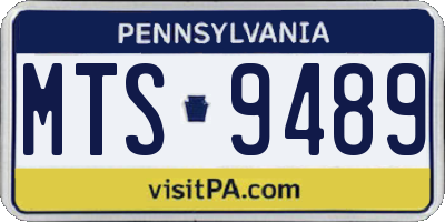 PA license plate MTS9489