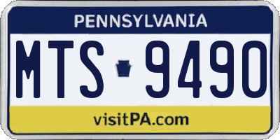 PA license plate MTS9490