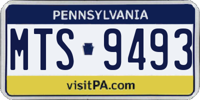 PA license plate MTS9493