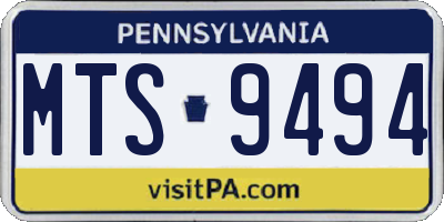PA license plate MTS9494