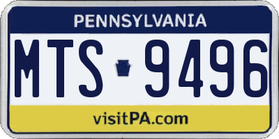 PA license plate MTS9496